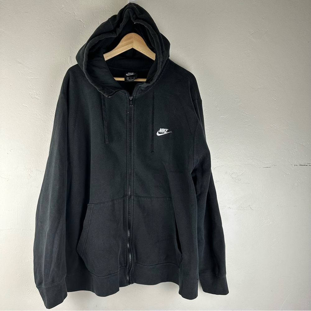 Nike Full Zip Black Stitched Logo Hoodie 3XL